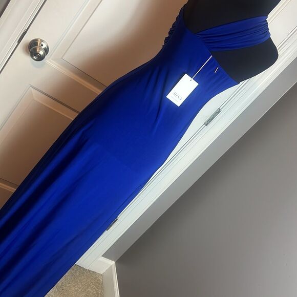 BNWT - MISA THORA DRAPPED ONE SHOULDER MAXI DRESS - COLBALT BLUE -  M - Picture 5 of 8